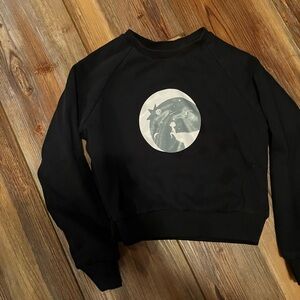 Black Sweatshirt with Moon and Star Design